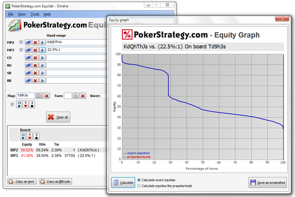 The new Equity Omaha equity calculator from PokerStrategy