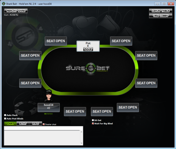 The new Sure Bet Poker lobby