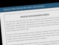 Petitioners Submit Banking Information for Absolute Poker / Ultimate Bet Claims This first round of payments totals nearly $33.5 million and will be distributed to the approximately 7400 petitioners.