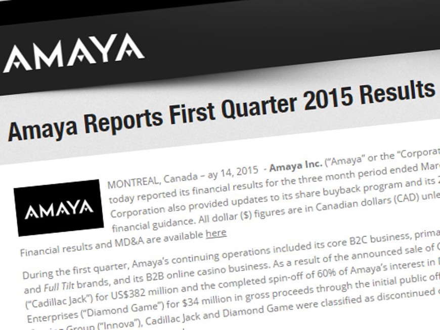 Amaya Q1 Results Show Tournaments Generating More Revenues Than Cash Games