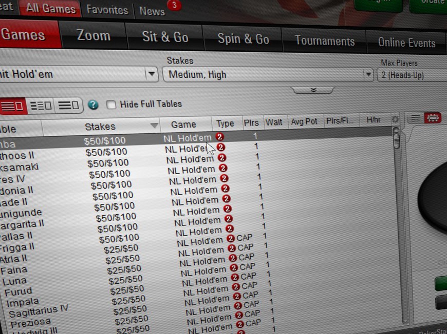PokerStars Ends Traditional Heads Up Cash Game Tables
