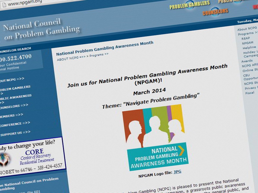 March is National Problem Gambling Awareness Month
