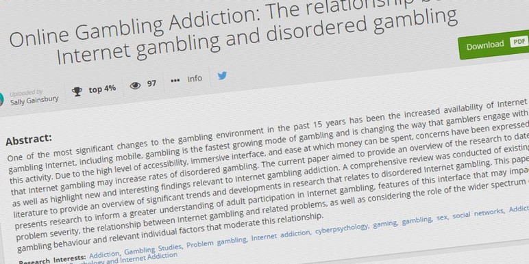 research paper on gambling addiction