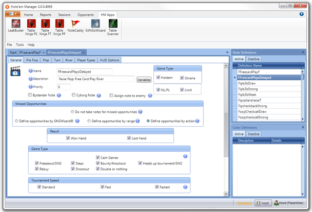 Creating a definition in NoteCaddy, built in to HM2