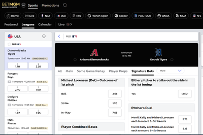 BetMGM Sportsbook MLB Betting