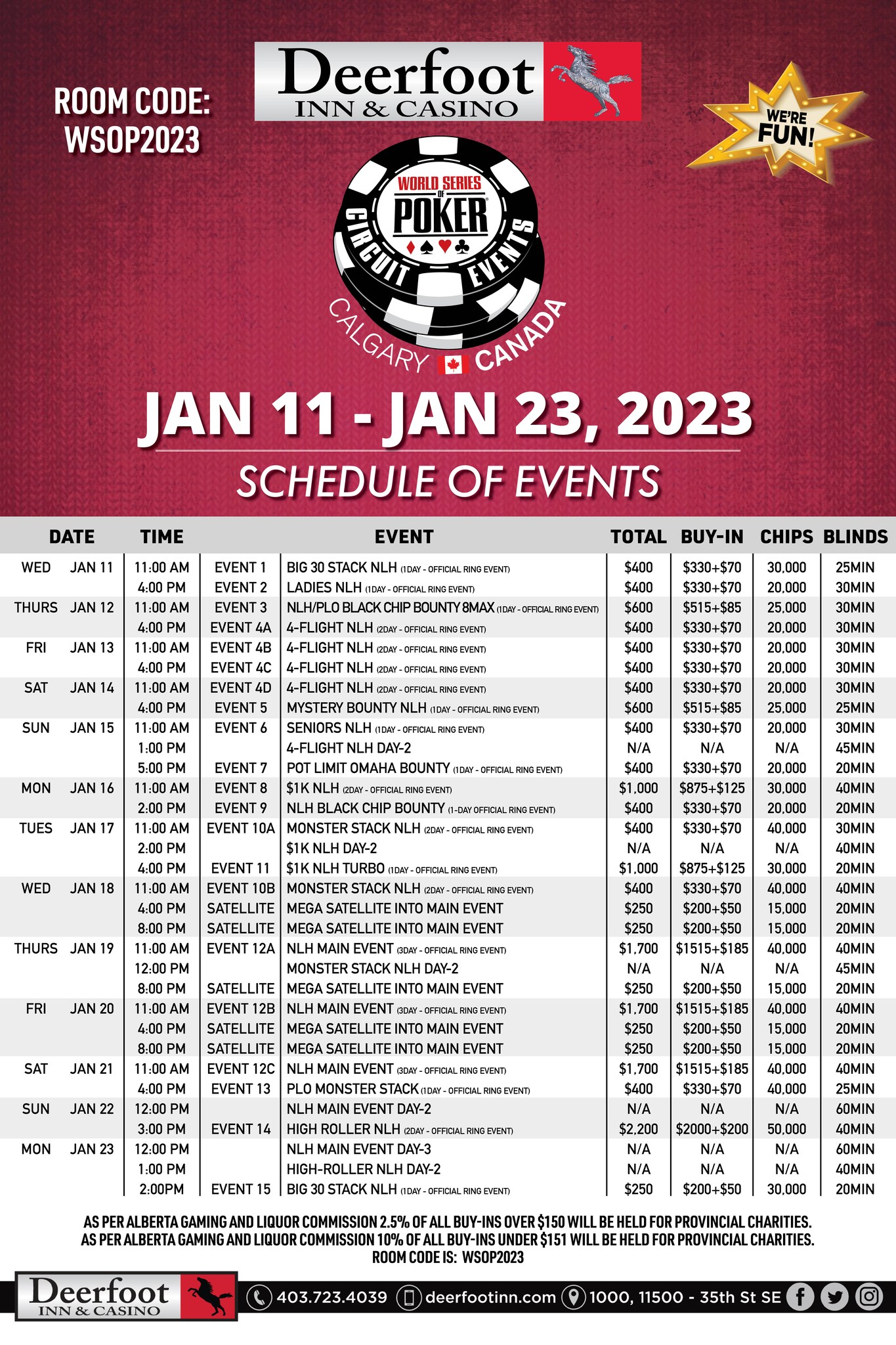 Wsop 2024 Full Schedule Of Events Doro