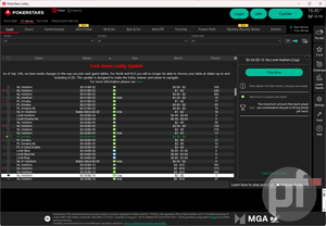 PokerStars New Cash Game Seating System Seatfinder