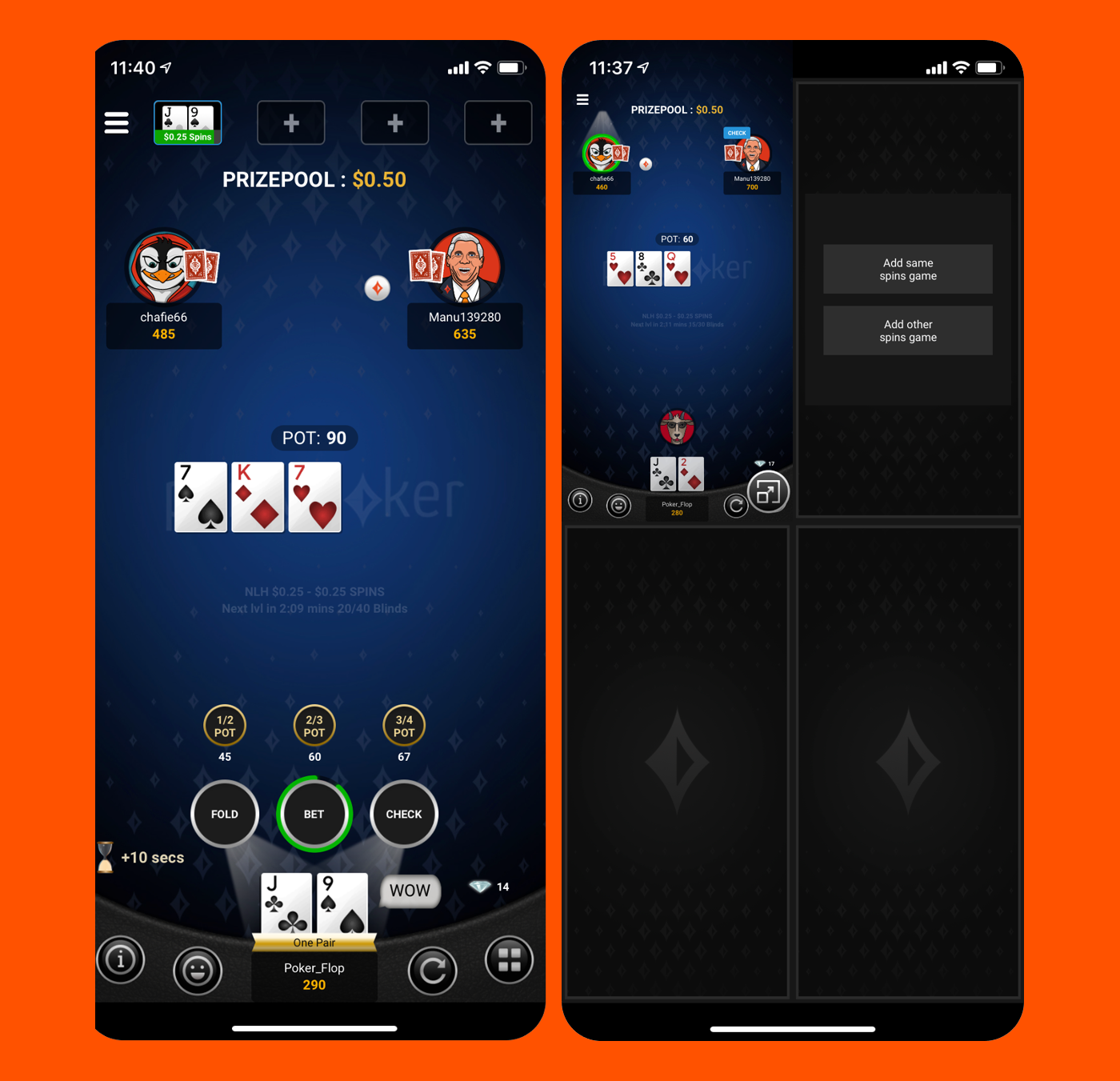 1 On 1 Poker App