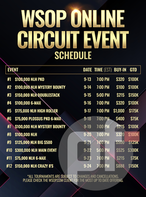 WSOP Online Circuit 2024 September Leaked Schedule