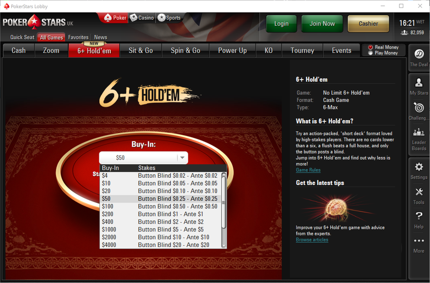 6+ Hold'em Now Live Across PokerStars' Global Online Poker Network