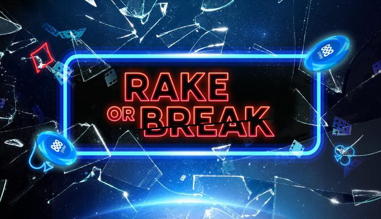 888Poker Introduces New Prize Pool Concept “Rake or Break” Tournaments