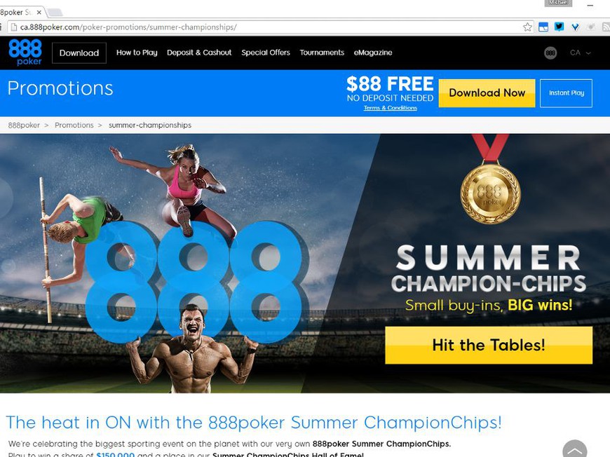 Summer ChampionChips Tournament Series Launched By 888poker