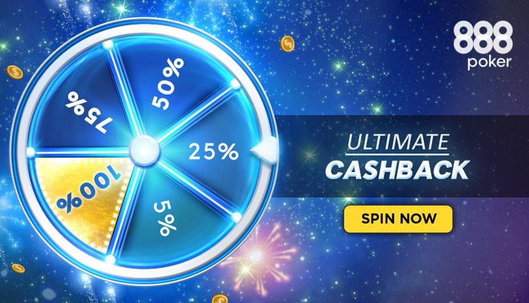 888's Ultimate Cashback Promotion Offers up to 100% Rake Returned Each Day