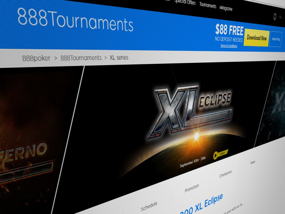 XL Eclipse is the second installment of a new three-part annual tournament series introduced by 888poker this year. XL Eclipse is the second installment of a new three-part annual tournament series introduced by 888poker this year.