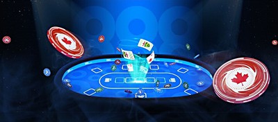 888poker brand image with Canada flag in Ontario