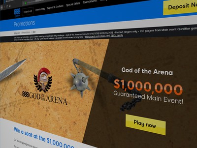 888poker to Launch Progressive Knockout Tournaments with a $1 Million Guaranteed "God of the Arena" Tournament