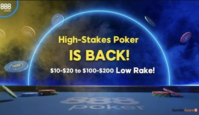 High Stakes Returns to 888 Online Cash Game Tables