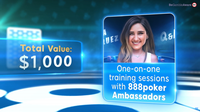 $1,000 worth of training from 888poker ambassadors