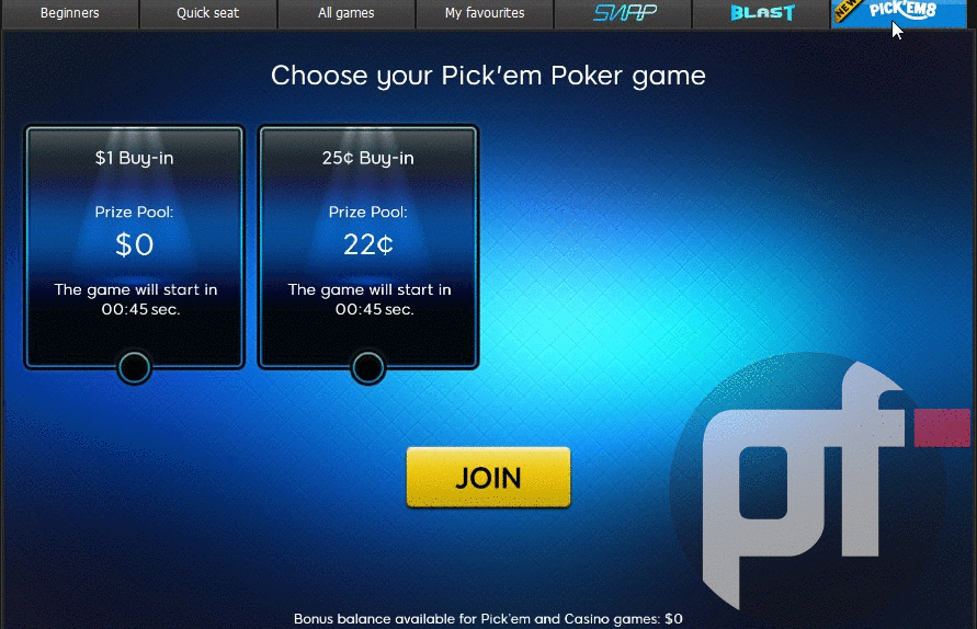 Первые кадры Pick'em8. Данные Pokerfuse.