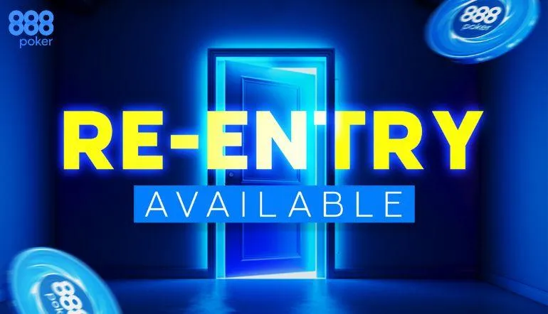 888poker Replaces Old Rebuy Mechanism in MTTs with Re-Entry Feature - 888poker switches from rebuy to re-entry tournaments, offering players more freedom during late registration. The change comes amid The Festival Online. 888poker Re-Entry Tournament Feature