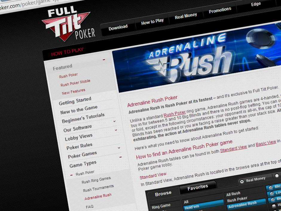 Full Tilt Rush Poker, Software