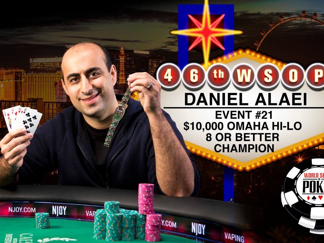 At the age of 30, Alaei wins the $10,000 Omaha Hi-Lo 8 or Better Championship for the second time. At the age of 30, Alaei wins the $10,000 Omaha Hi-Lo 8 or Better Championship for the second time.