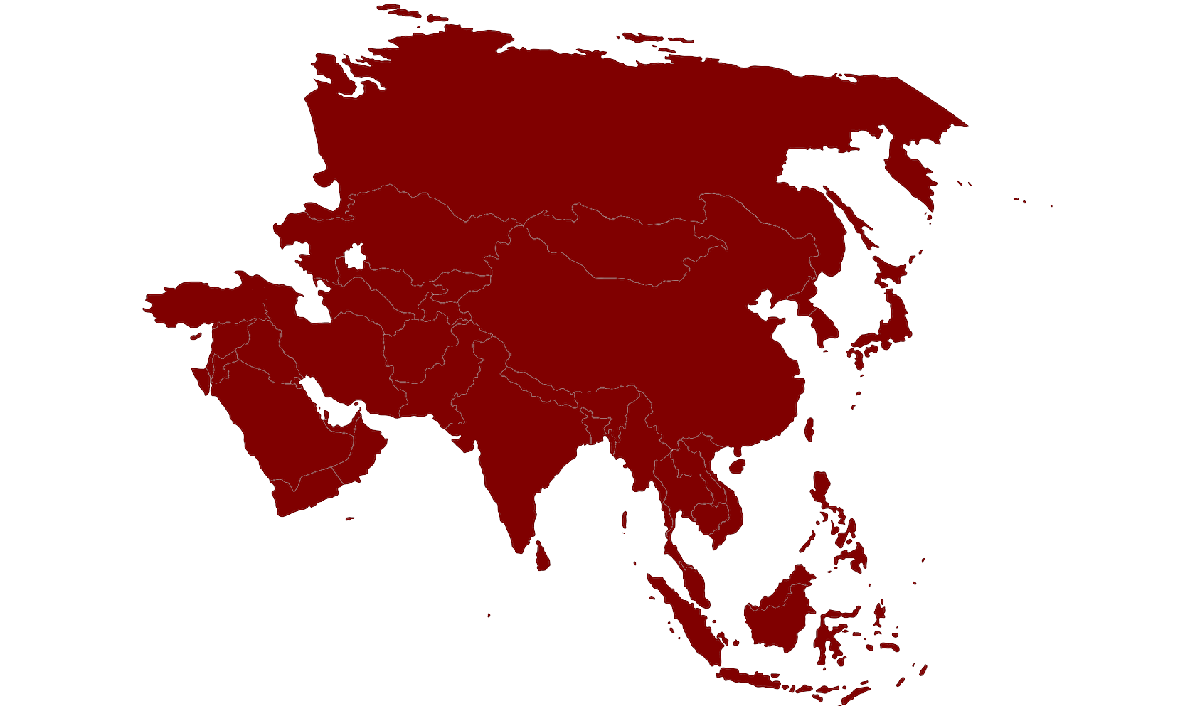 Asia is larger than australia. Континент Азия на карте мира. Континент Азия на карте. Геоконтур Азии. Геоконтур континента Азия.