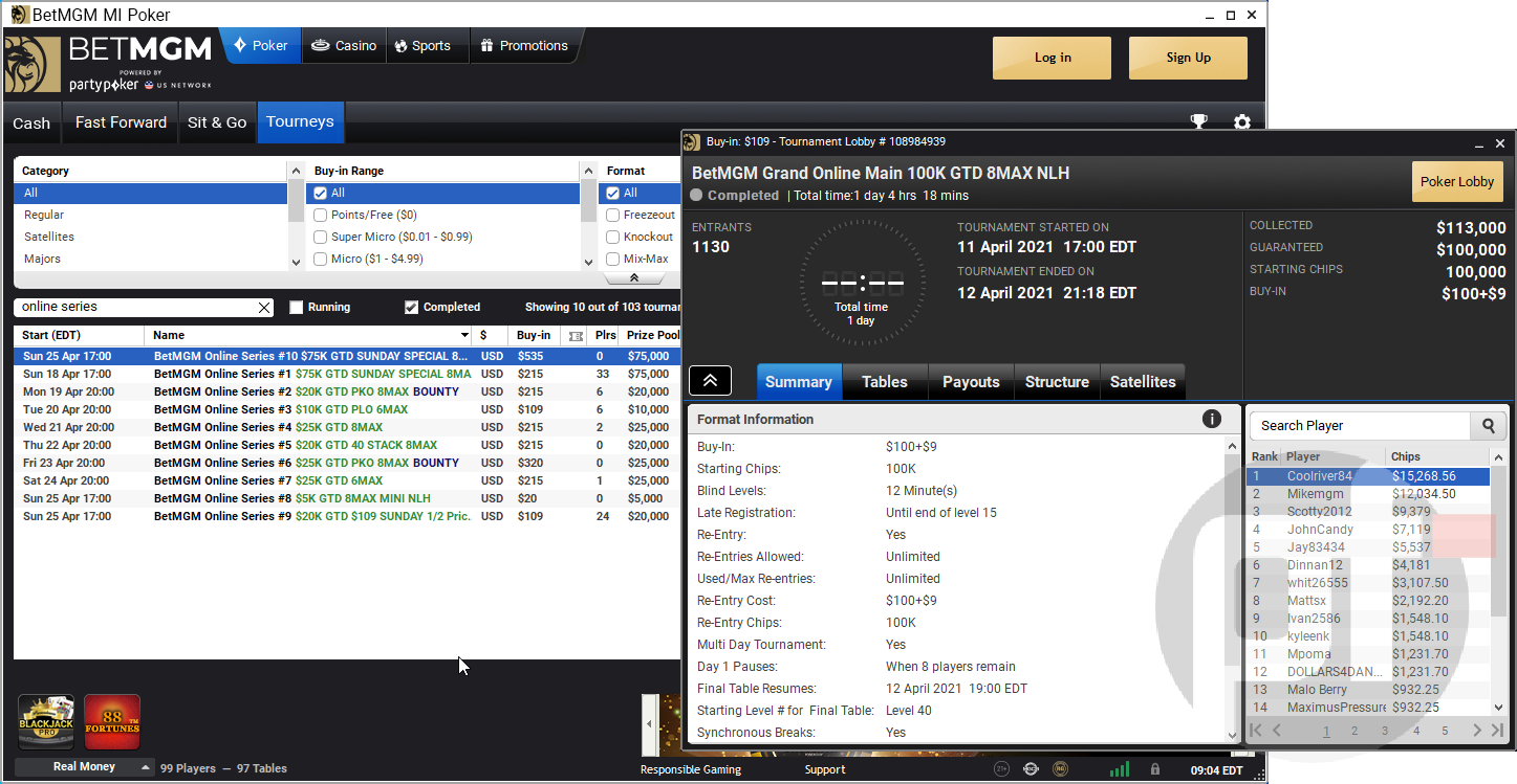 Michigan Online Poker's Super Sunday adalah Runaway Success