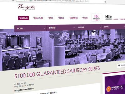 $100,000 Guaranteed Poker Tournament at Borgata on Saturday It is not everyday that you can play for $100,000.