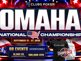 National Omaha Championship Comes to Clubs Poker - Win Your Share of 10,000 SC in Leaderboard Prizes