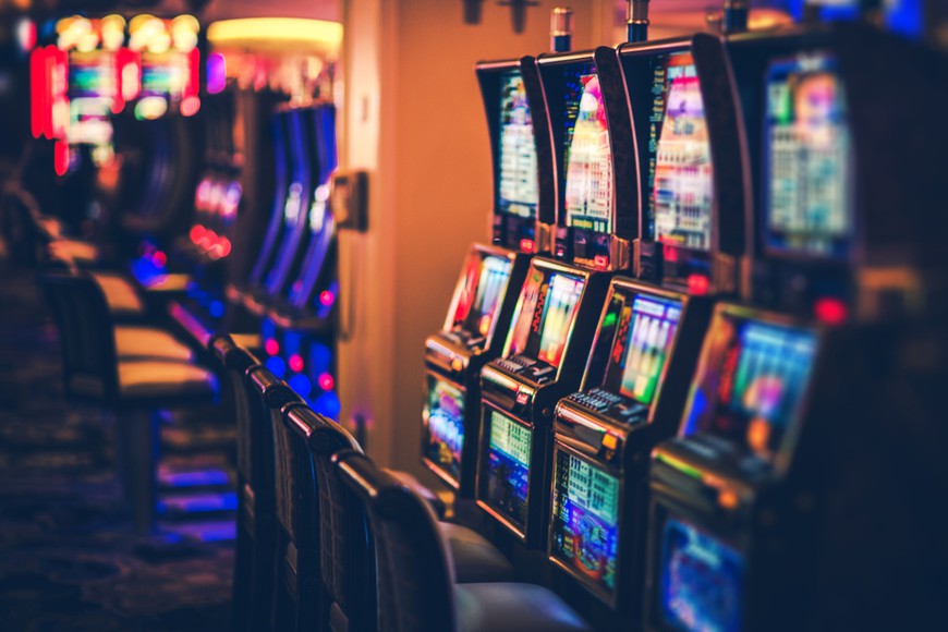 Slot machines in a Las Vegas casino.