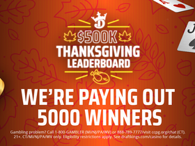 DraftKings Casino Giving Away $500,000 via Massive Thanksgiving Leaderboards