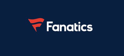The Fanatics logo is seen on a blue background. Fanatics' application to the USPTO indicates it will release a sportsbook under the BetFanatics brand and is also considering hosting poker tournaments.