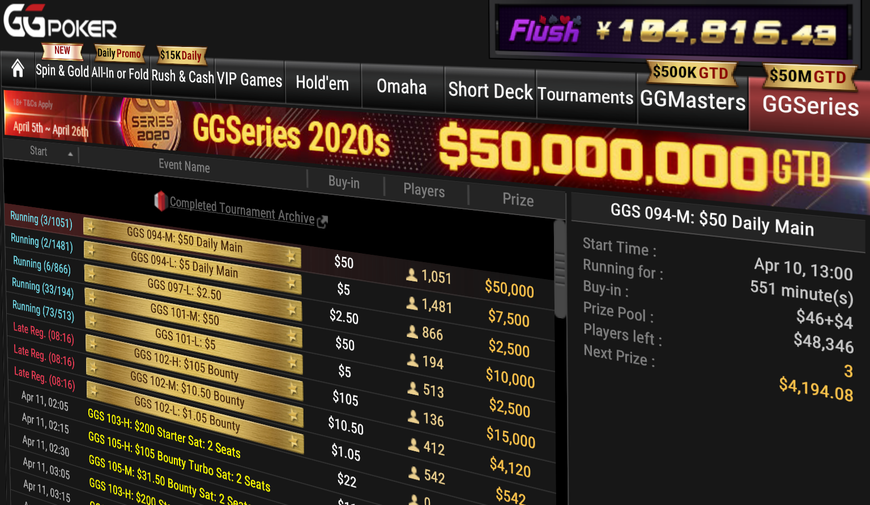 GGMasters and GGSeries Combine to Guarantee Over $3 Million in Cash and Prizes at GGPoker on Sunday