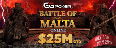 $25 Million Guaranteed in GGPoker's Second Online Battle of Malta
