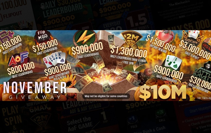 GGPoker is Giving Away Another $10,000,000 in November Promos