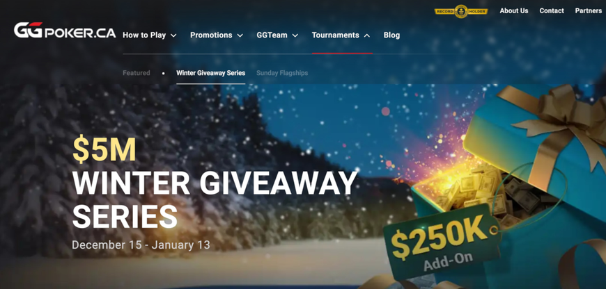 GGPoker Ontario Unwraps $5M Winter Giveaway Series with Extra $250K in Holiday Prizes