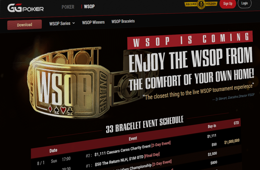 GGPoker Reveals Full Schedule for the International Leg of the 2021 WSOP Online Bracelet Events