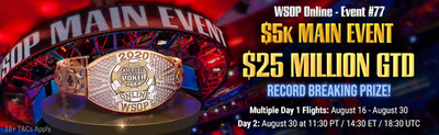 The WSOP Big 50 and the Record-Setting $25 Million Guaranteed WSOP Main Event Get Underway on GGPoker