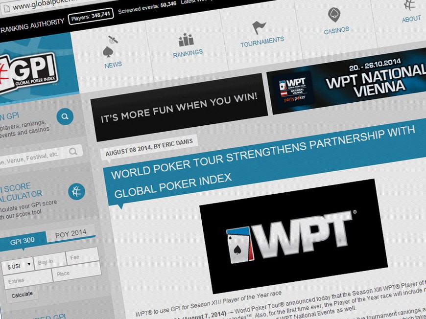 World Poker Tour POY Award to be Powered by the Global Poker Index