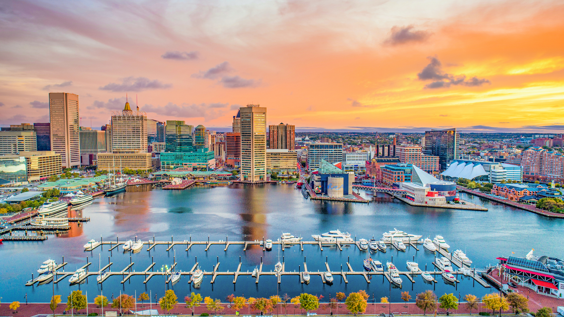 Casinos and Buldings of Inner Harbor in Baltimore Maryland