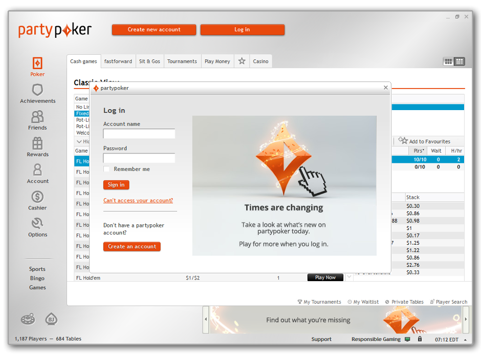 partypoker ordinateur de bureau