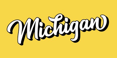 Michigan is written in script on a yellow background.  WSOP Michigan now offers real money online poker games to MI players.  Learn in detail about the responsible gaming tools used by the WSOP to ensure the safety and control of players at the tables.