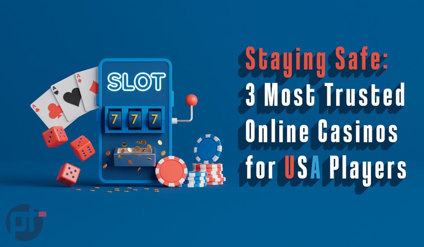3d rendering online casino on smartphone. Slot machine with dices, playing cards and casino chips.. Staying Safe: 3 Most Trusted Online Casinos for USA Players