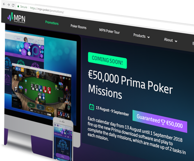 MPN Celebrates Launch of Prima with €50,000 in Freerolls and a €1 Million Guaranteed Tournament Series