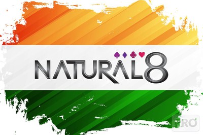 an abstract graphic representation of the India flag is seen with the Natural8 logo in the middle.