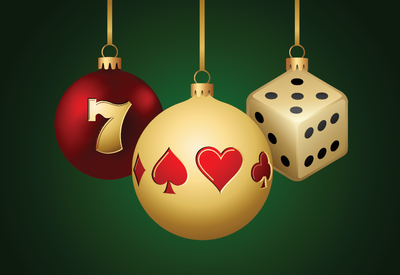 Casino Christmas Balls - Greeting Cards - Merry Christmas and Happy New Year - Poker Slot Gambling The Best Holiday Promotions at US Online Casinos
