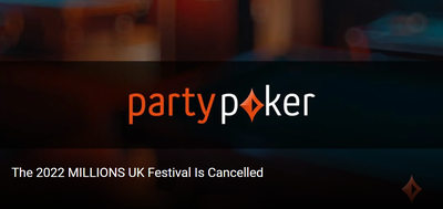 partypoker Abruptly Cancels MILLIONS UK Live Tour