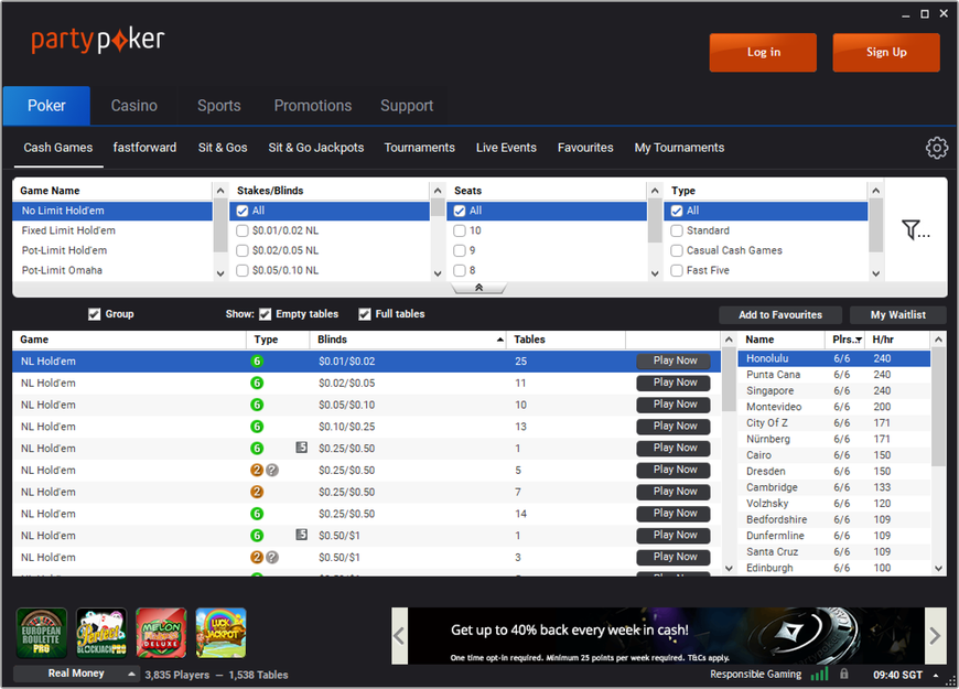Partypoker Simplifies Cash Game Offering by Removing Full Ring and "Casual" Tables