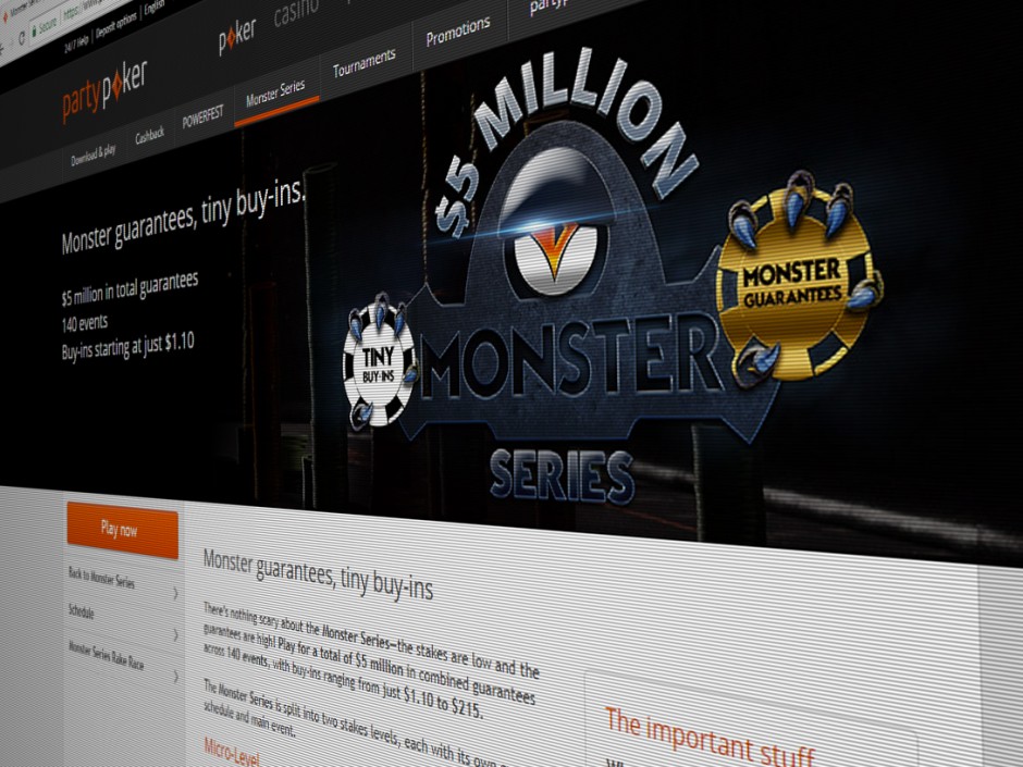 Partypoker's Monster Series is the brainchild of industry veteran and new MTT consultant, Brian Slick. Partypoker's Monster Series is the brainchild of industry veteran and new MTT consultant, Brian Slick.